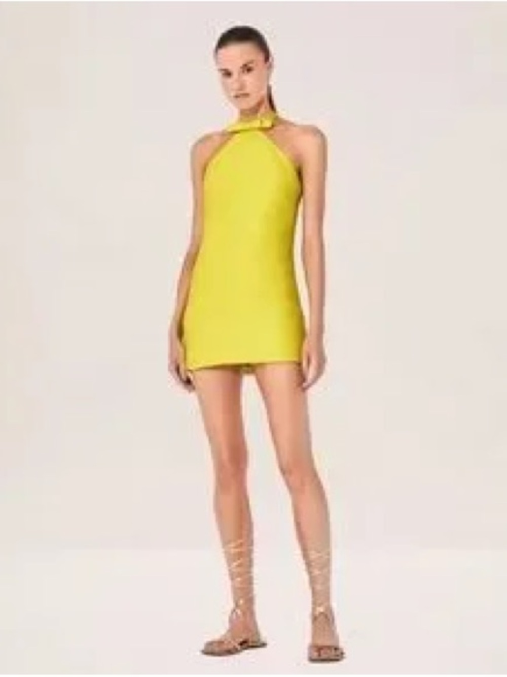 Alexis Neon Yellow Halter Mini Dress